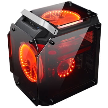 Coolman Gorilla Glass Gaming Computer PC Case ATX Mid Tower w/ 3 Color LED Fans | Walmart Canada