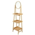 thumbnail image 2 of Proman Products Vega 3-Tier Bamboo Shelf Rack with Mirror ST17163, 17" W x 14" D x 64" H, Natural, 2 of 7