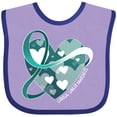 thumbnail image 3 of Inktastic Cervical Cancer Awareness Teal and White Ribbon Around Heart Boys or Girls Baby Bib, 3 of 4