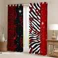 thumbnail image 2 of Homewish Fashion Leopard Print Black Out Curtains, Red Princess Bow-tie Curtains Pack of 2 (42x63 Each), Mystic Glitter Stars Bedroom Curtains, Curtains and Drapes Home Decor, 2 of 6