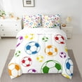 thumbnail image 2 of Homewish Colorful Football 7 Pieces Bedding Comforter Set,Soccer Sport Full Bedding Set,Boys Ball Game Fitted Sheet Flat Sheet For Boys Kids,Super Cozy Room Decor Reversible, 2 of 8
