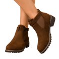 thumbnail image 5 of Chelsea Boots for Women Ankle Almond Toe Low Block Heel Buckle Strap Elastic Side Booties 43, 5 of 5