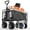 Gray-Standard, variant on Qunler 560lbs Large Collapsible Folding Wagon with Oversized Tank Wheels, Heavy Duty Big Bucket Utility Garden Cart with Side Pocket for Sports, Shopping, Camping, Kids, Black