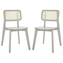 SAFAVIEH Luz Contemporary Cane Dining Chair, Grey, Set of 2 (17.3 in. W x 20.1 in. D x 31.9 in. H)