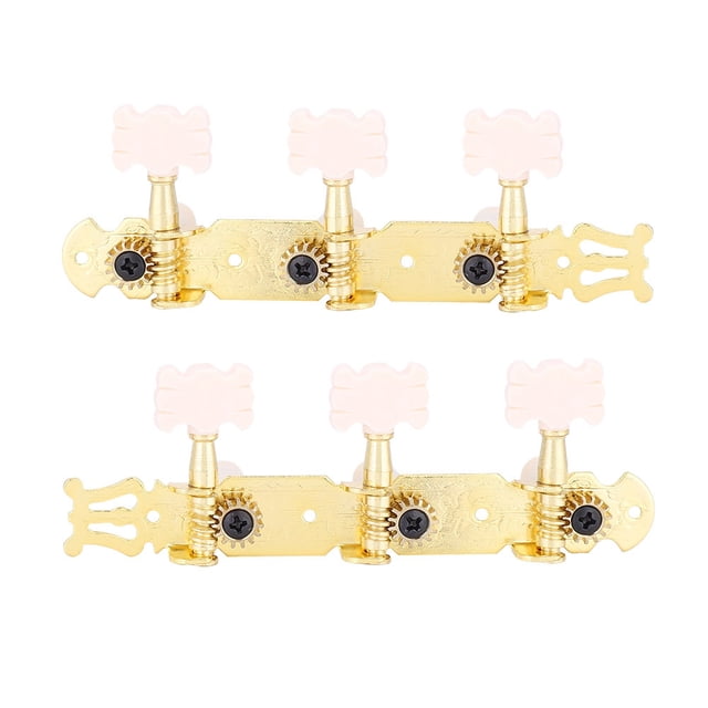 Rdeghly 3+3 Acrylic Classical Guitar String Tuning Peg Tuners Machine Heads Gold, Tuning Pegs, Guitar Machine Heads