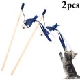 thumbnail image 1 of 2PCS Cat Teaser Bell Paper Tube Mouse Faux Feather Cat Wand Cat Interactive Toy, 1 of 10