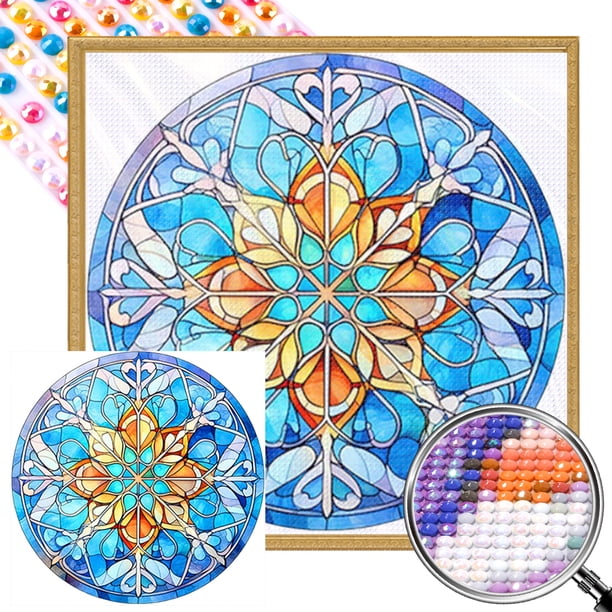 Diamante AB parcial Wdftyju Pintura vidrio hielo y nieve 40 * 40 CM Tamaño del lienzo 45 * 45 CM
