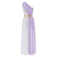 thumbnail image 4 of YUUMIN Robe Tunique en Chiffon à une Épaule Costume Grecque Ancien pour Femmes Lavande TG, 4 of 7
