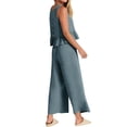 thumbnail image 5 of STARVNC Women Crew Neck Sleeveless Top Wide Leg Pants Two Piece Outfit, 5 of 7