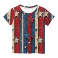 thumbnail image 6 of MKOSPLRT Girl's USA Star Stripes Fourth July Tee Shirts Short Sleeve Crew Neck Graphic Shirts Vintage Red White and Blue T Shirts for 3-14Y, 6 of 6