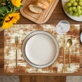 thumbnail image 4 of Brown Ombre Placemats Set of 8, Gradient Abstract Art Vintage Placemats for Dining Table, Place Mats for Kitchen Tabletop, Waterproof Wipeable Dining Table Mats Set, 4 of 9