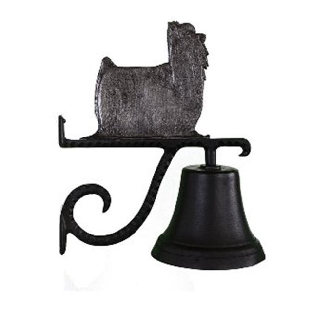 Cast Bell With Swedish Iron Yorkshire Terrier Ornament