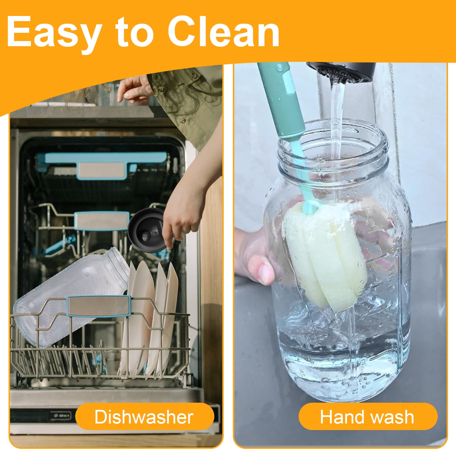 2 Pack 64 oz Glass Water Pitcher, Half Gallon Mason Jar Pitcher with Wide Mouth Airtight Lid for Ice Tea, Cold Brew Coffee, Fridge Water, Breast Milk, Juices, Leak Proof (Black+Gray)