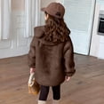 thumbnail image 4 of OGLCCG Girls Winter Faux Fur Coats Warm Long Sleeve Full Zipper Furry Sherpa Jackets Soft Outdoor Windproof Thermal Outerwear with Pockets 5-14 Years, 4 of 6