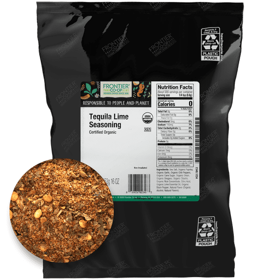 Frontier Co-op Certified Organic Tequila Lime Seasoning, 16 oz