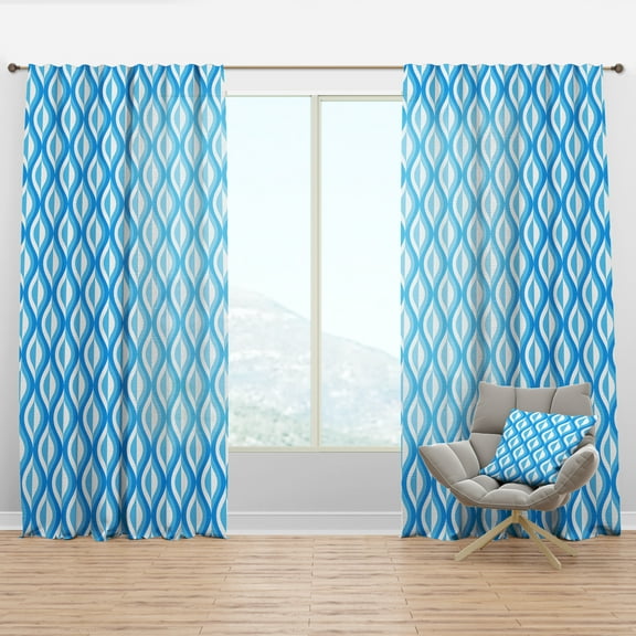 Designart 'Abstract Retro Pattern Design' Mid-Century Modern Curtain Panel