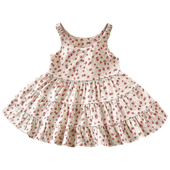 Hiijoy Toddler Girls Summer Floral Dress Lightweight Summer Dress For Kids, Sizes 1-10