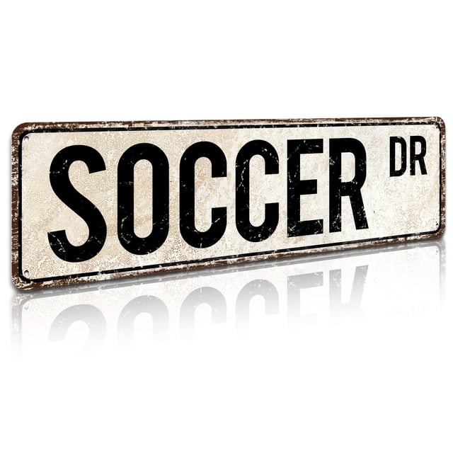 Letrero metálico SOYAVE para decoración del hogar para fanáticos del fútbol, 10 x 40 cm