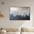 thumbnail image 3 of Silvered Layers Canvas Blue Abstract Art by Art Remedy, Black Frame, 45" x 30", 3 of 7