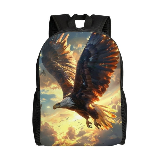 Fotbe Golden Sky Bald Eagle Mochila de Viaje para Laptop, Mochila Ejecutiva Delgada y Resistente 15.6"