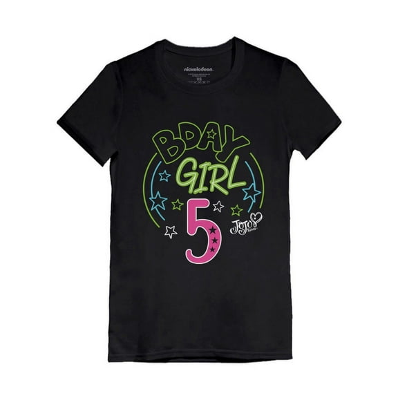 Birthday Girl JoJo Siwa Shirts Gift for 5 Year Old Girl 5th Birthday Party Shirt Bday Girl 5 Year Youth Kids Girls' Fitted T-Shirt