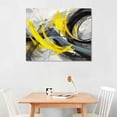 thumbnail image 2 of Nawypu Large Canvas Black and White Yellow Abstract Wall Art Living Room Canvas Print Artwork Stretched and Framed Modern Paintings Pictures for Bedroom Office Kitchen Wall Decor, 2 of 4