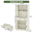 thumbnail image 4 of Uforic 67"H Pantry Storage Cabinet with Power Outlets, Kitchen Cabinet with Doors & Drawer, White, 4 of 8