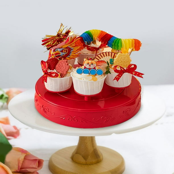 Soporte giratorio para exhibición de magdalenas, placa giratoria automática, máquina de Sushi, soporte para y magdalenas para fiestas, regalo Versión musical BLESIY Máquina de sushi giratoria