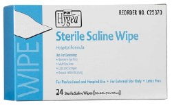 Hygea Saline Wipe Individual Packet Saline Unscented, C22370 - Pack of 24