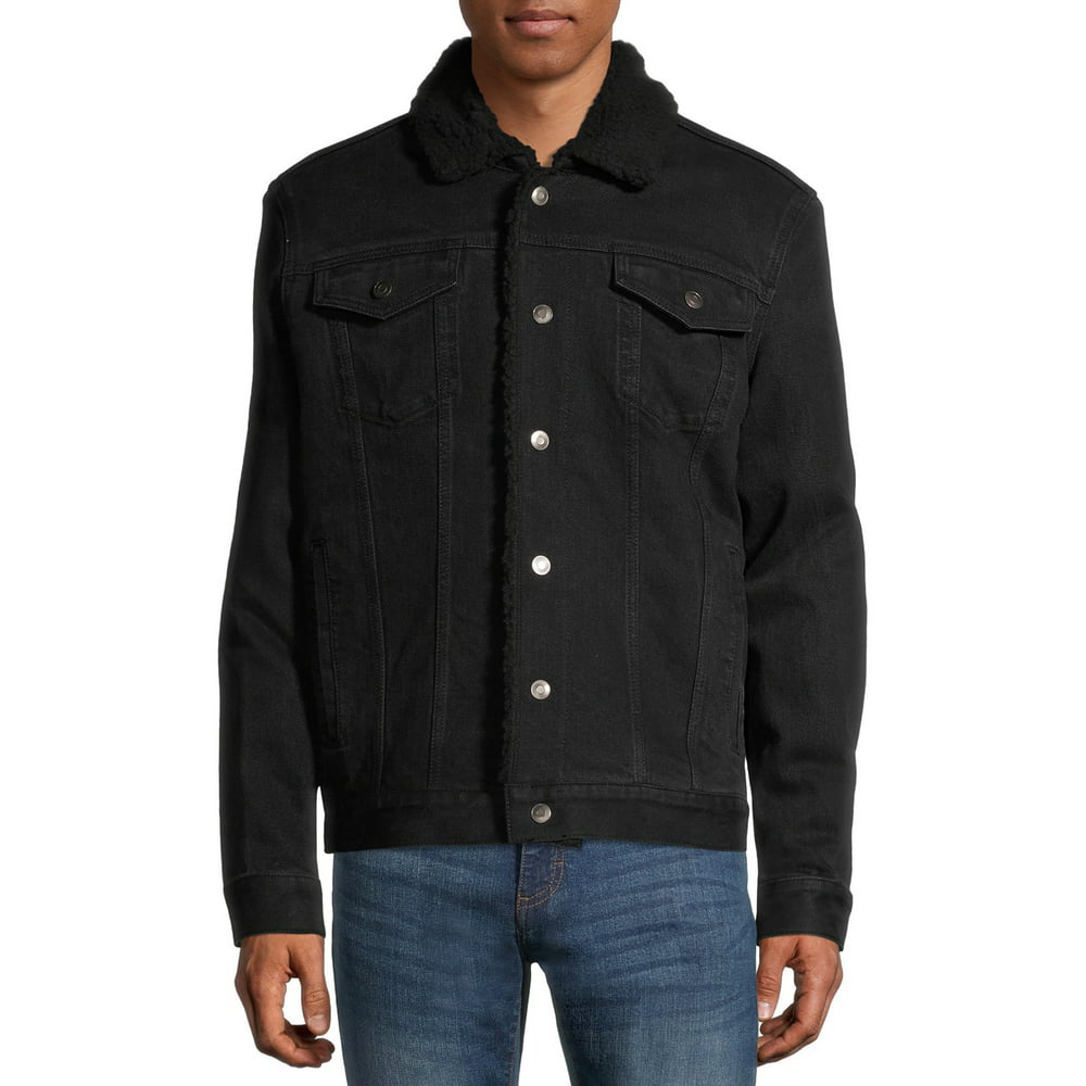 GEORGE - George Men's and Big Men's Faux Sherpa Denim Jacket, up to ...