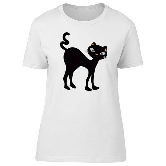 Black Cat Cartoon T-Shirt Women -Image by Shutterstock, Female x-Large