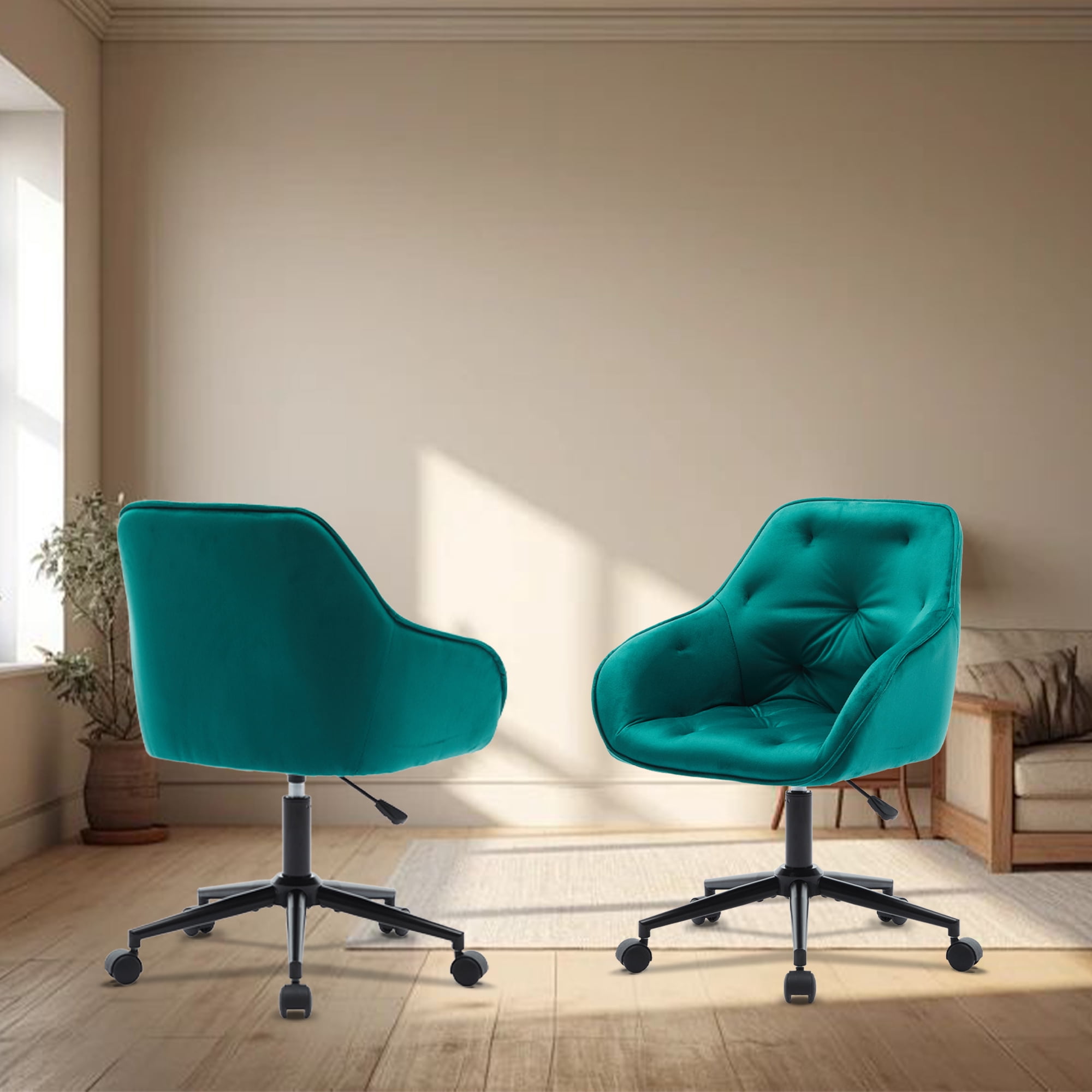 Elegent Velvet Office Chair with Wheels