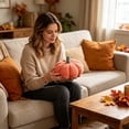 thumbnail image 4 of MMJ Throw Pillows Pumpkin Shape Modern Soft Cozy Cushion Fall Harvest Living Room Sofa Couch Bedroom Home Decor, 4 of 6