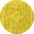 thumbnail image 1 of Ahgly Company Machine Washable Indoor Round Persian Yellow Traditional Area Rugs, 7' Round, 1 of 4