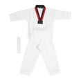 thumbnail image 1 of Uniforme de taekwondo para niños con cinturón de poliéster y algodón, transpirable, suave, uniforme de karate deportivo para niños, para entrenamiento de artes marciales para niños y niñas, XXS, 1 of 15