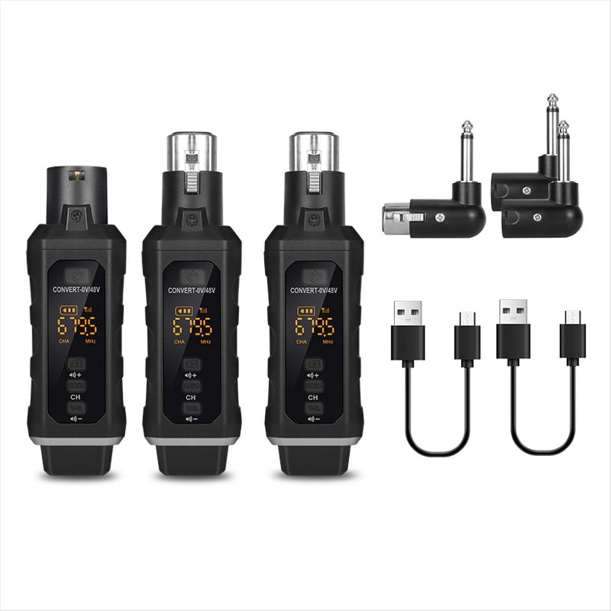 UHF Professional Microphone Wireless Converter XLR Transmitter Receiver for Dynamic Microphone Guitar Audio Mixer