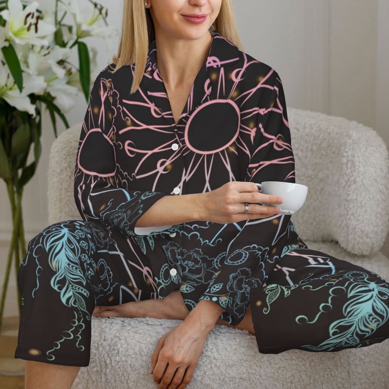 Gaeub Dreamcatcher Women' Long-Sleeve Shirt and Full-Length Bottom