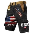 thumbnail image 2 of USA 250th Anniversary Cargo Shorts for Men Patriotic America Flag Short Pant with Multi Pockets 4th of July Military Army Trouse, 2 of 4