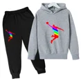 thumbnail image 3 of Conjuntos para niños, chándal, ropa para niños, trajes deportivos de moda para bebés, niños y niñas, sudaderas con capucha y pantalones, ropa para primavera y otoño para niños, 3 of 5