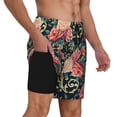 thumbnail image 3 of Goofa Rose Flowers Printed Men's Swim Trunks Board Shorts Quick Dry Mens Swimming Trunks with Compression Liner,Breathable Fit Hawaii Beach Shorts-Large, 3 of 9