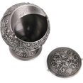 thumbnail image 3 of Vintage Windproof Ashtray with Lid Portable Tabletop Ashtray for Outdoor, Indoor, Metal, Smoking Ashtray, Hand Stamped Design, Gift for Men and Women, 3 of 5