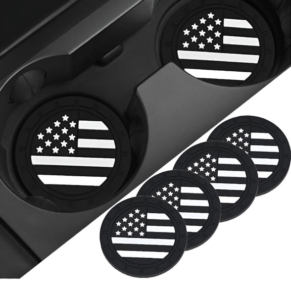 ACDANC 2026 New 4Pcs Car Cup Holder Coasters,2.75 Inch Flag Insert Car Cup Mat,Shockproof Embedded Drink Pad,Vehicle Coasters for Cup Holders,Auto Interior Car Coasters