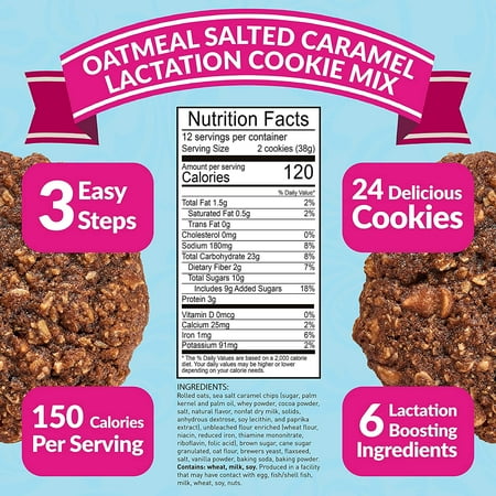 lactation salted supplement caramel ounces breastfeeding increase breast cookie milk supply cookies chocolate support oatmeal knows mommy mix
