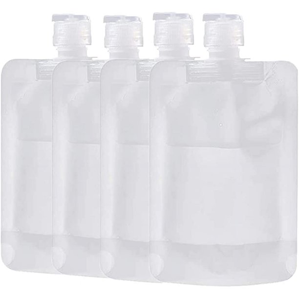 Laklulu Travel Clam - Bolsas de viaje vacías rellenables, bolsas de viaje vacías, bolsas de embalaje para loción, champú, crema facial, jabón de manos, mascarilla, paquete de 4