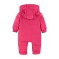 thumbnail image 3 of Caqnni Baby Boys Bodysuit, Baby Boy Girl Clothes Striped T Shirt Romper Oversized Sweatshirt Romper Toddler Long Sleeve Onesie Outfit (Red,3-6 Months), 3 of 3