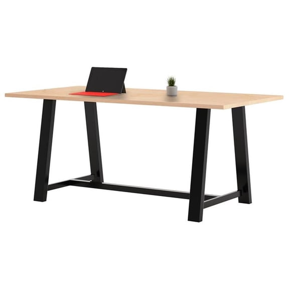 Pemberly Row 3.5 x 7 FT Conference Table in Maple - Counter Table Height