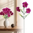 thumbnail image 4 of Apeya 3 PC Weatherproof Artificial Morning Glory, Flexible Hot Purple Silk Trumpet Flower Bouquet with Bendable Stems for Hanging Window Box and Fence Decor, 13.77 in, 4 of 6