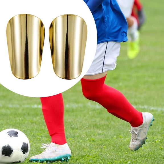 2pcs mini fútbol shin guardan equipos de protección deportivos ligeros cómodos Oro m 12cmx7.8cm