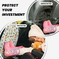 thumbnail image 4 of Fuzoiu Orange Green Avocado Print 2 Pack Kick Mat Back Seat Protector With 3 Storage Pockets, Universal Car Seat Back Organizer For Kids Pets, Waterproof Backseat Protector For Most Car, 4 of 8