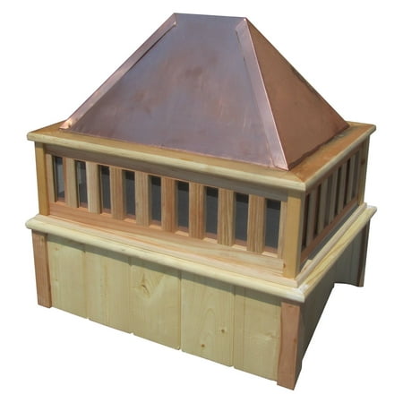 SamsGazebos French Style Rectangle Cupola with Copper Roof, 27-Inch Tall, Made in USA